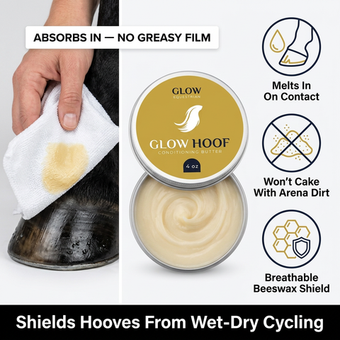 Absorbs Into the Hoof, Won't Cake or Attract Arena Dirt